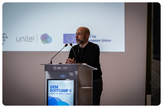 Claudio speaking during the bootcamp