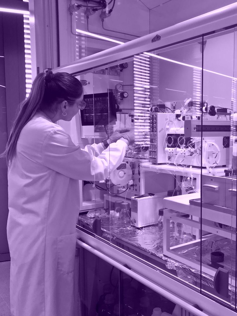 Student working in a lab