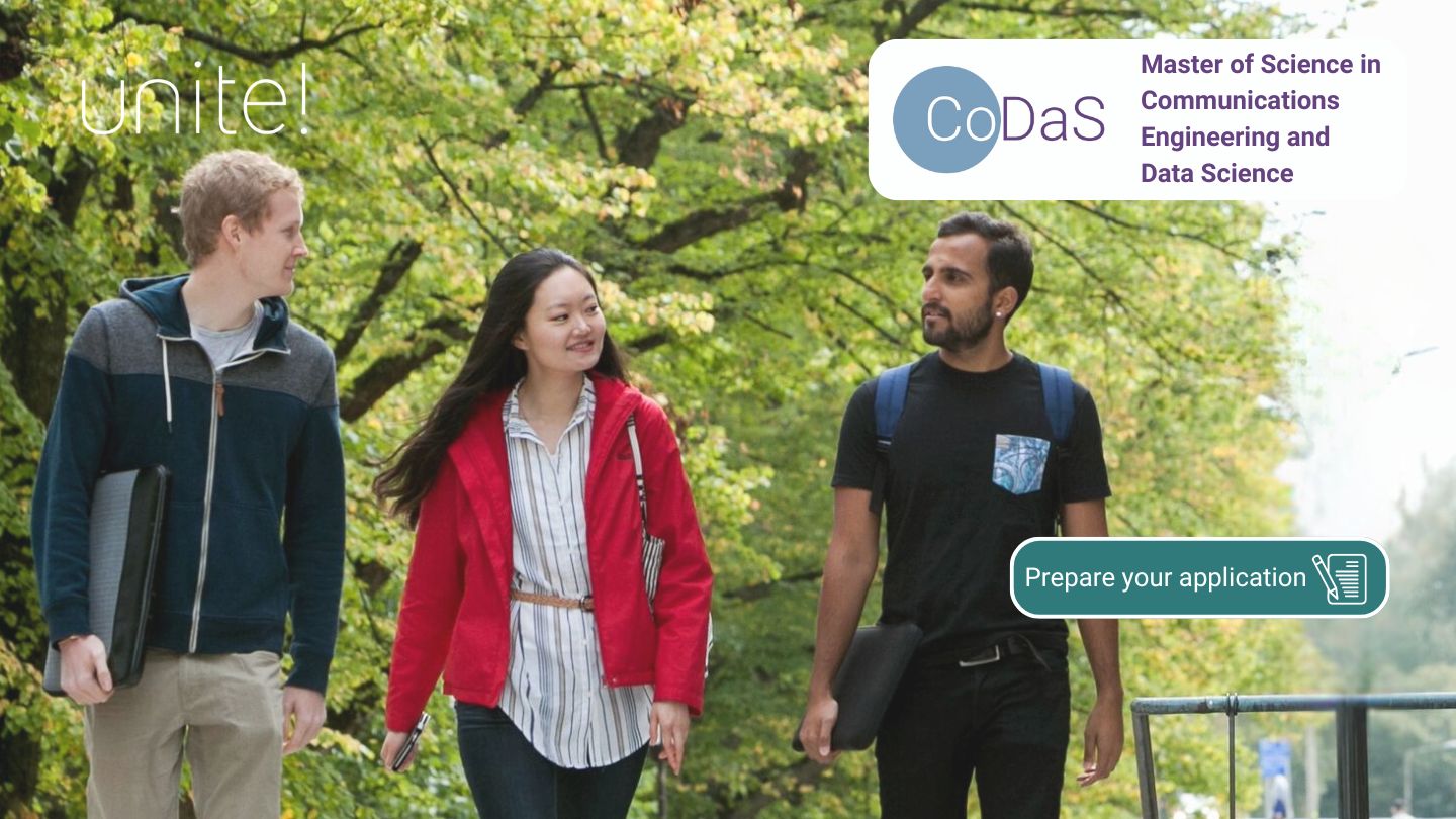 See larger image Group of three students walking outdoors and talking to each other