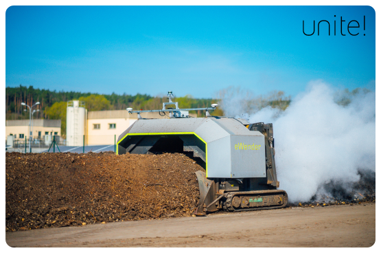 See larger image Autonomous compost machine operating on a bio-waste site