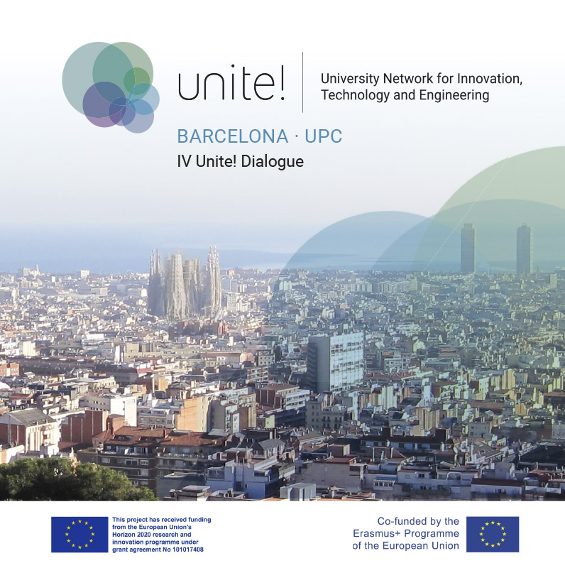 See larger image Image of Barcelona taken from a high viewpoint with the Unite! brand in the sky