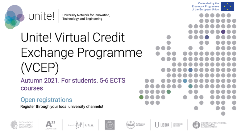 Promotional leaflet on a Unite! virtual credit exchange programme