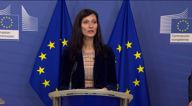 Image of Mariya Gabriel,  the European Commissioner for Innovation, Research, Culture, Education and Youth, during a press conference
