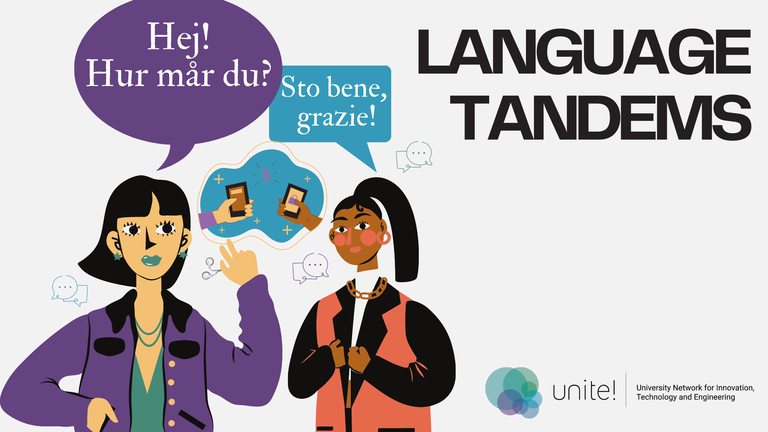 Promotional image of the Unite language tandems