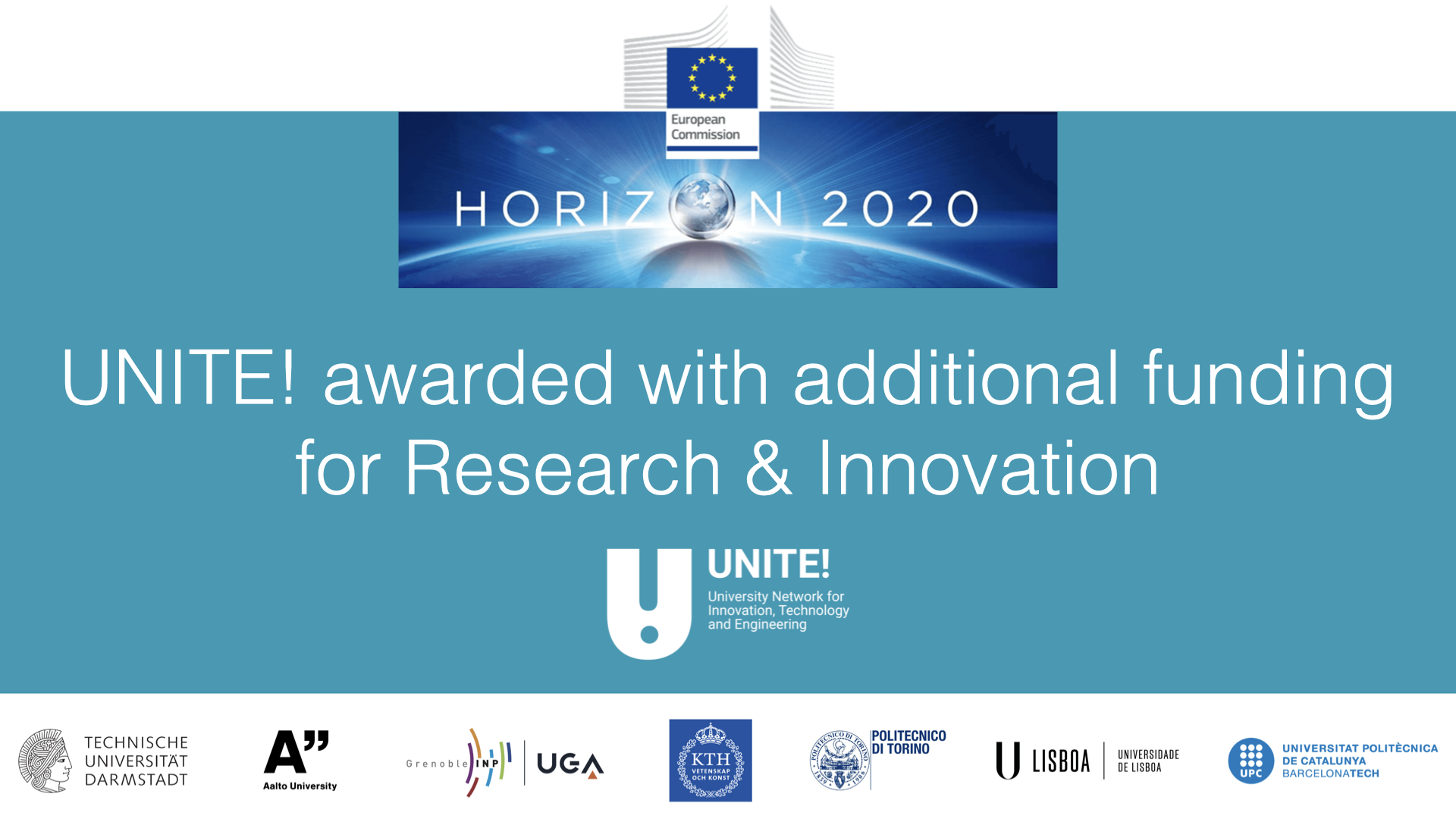 See larger image Promotional leaflet celebrating the funding of the UNITE! H2020 Project