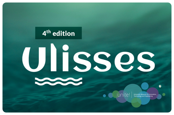 Promotional image of Ulisses project with a background image of the sea