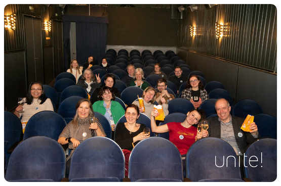 All the members of the Unite! Film Club at the cinema