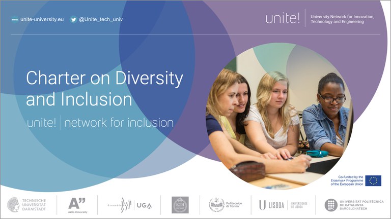 Promotional leaflet of the Unite! charter on diversity and inclusion