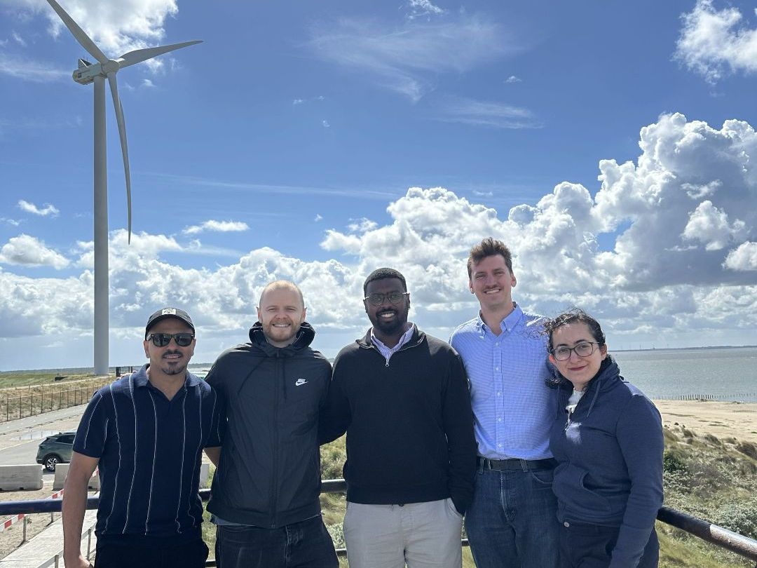 See larger image Young students in a wind farm in Rotterdam