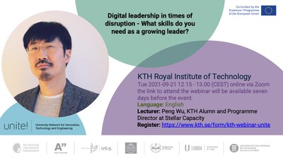 Unite! Invites you to join our webinar on digital leadership in times of disruption - What skills do you need as a growing leader?