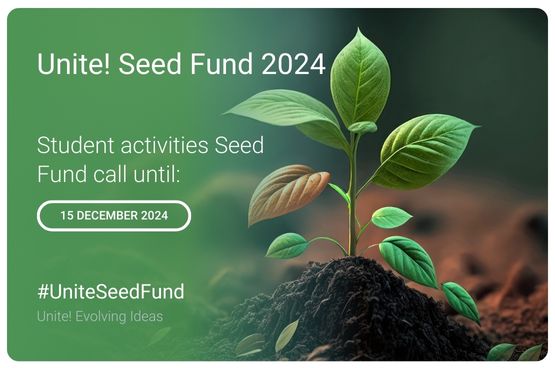 See larger image Promotional image of the Unite! Seed Fund for student activities