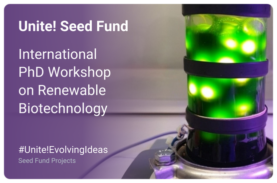 A biotechnological experiment in a cylinder and the announcement of the first international PhD Workshop for Renewable Biotechnology at TU Graz.