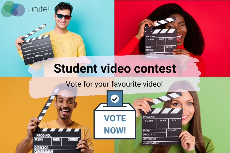 Promotional image of the student contest with a claim engouraging you to "vote now!"