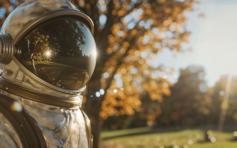 Astronaut in a field