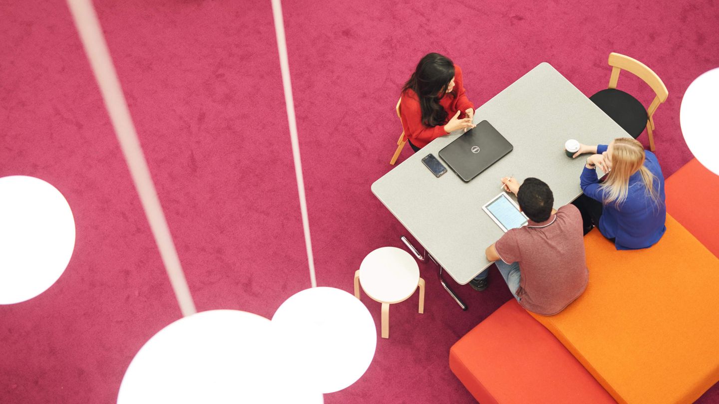 Students at the Aalto University library