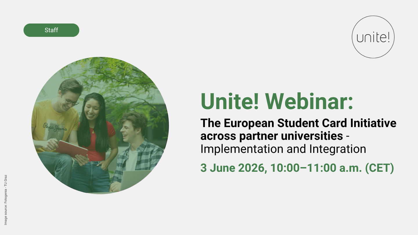 Unite! Webinar about the European Student Card Initiative flyer